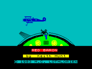 Red Baron title screen for ZX Spectrum